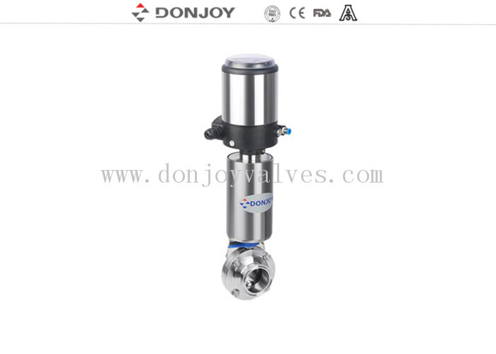 DN10 - DN300 위생 용접 L 배터플라이 밸브와 SS Acuator 및 자동 제어 장치