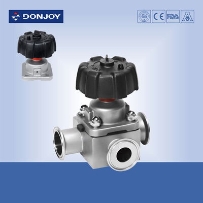 1 inch - 4 inch  Manual T type tee sanitary diaphragm valve with Clamp Ends 316L